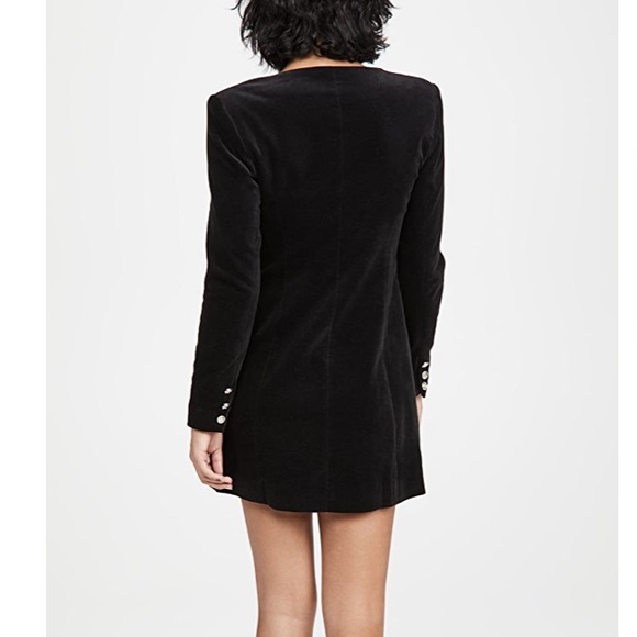 Good American velvet double breasted blazer dress black 1 S - Picture 2 of 7